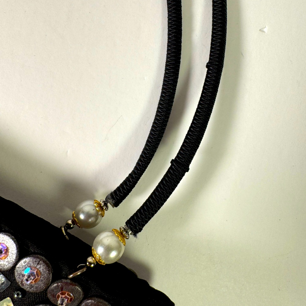 Mido Collection Black Beaded Shoulder Bag - Picture 4 of 12